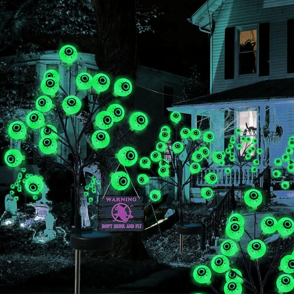 Halloween Solar Eyeball Light Sticks Display